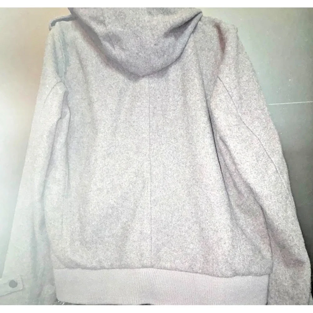 American Rag CIE 1984 Wool Blend Hooded Jacket Mens Large Gray Full Zip Coat